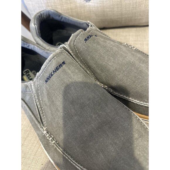 Skechers Shoes Mens Size 13 Gray Blue Relaxed Fit Memory Foam Slip On Comfort - Picture 4 of 9